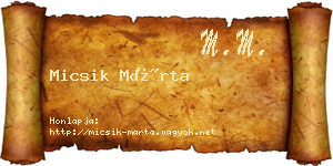 Micsik Márta névjegykártya